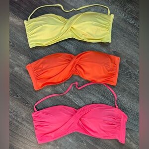 Colorful Twist Bandeau Bikini Tops